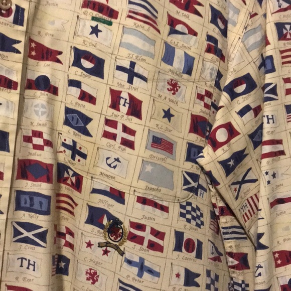 Tommy Hilfiger Retro Nautical Flag Print Shirt L - Picture 3 of 5